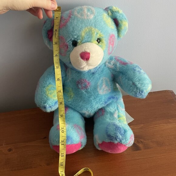 Build-A-Bear Blue Peace and Friendship Bear Plush - Picture 7 of 7